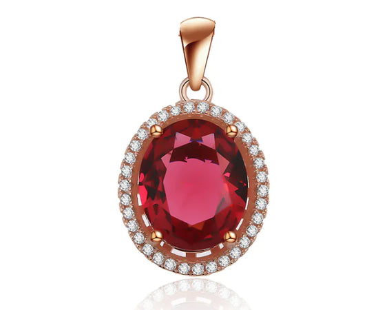 Necklace with Synthetic Ruby Pendant